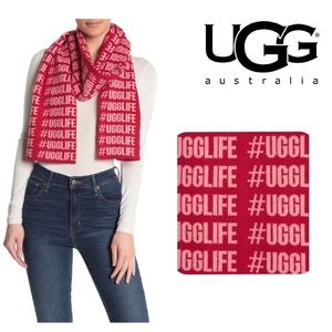 UGG LIFE SCARF RED / PINK #UGGLIFE UGGLIFE — NEW